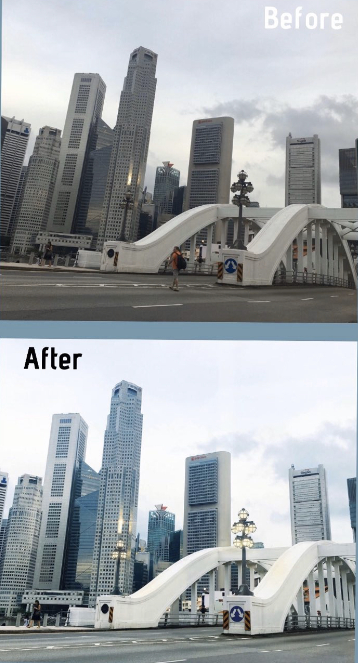 Before and After Photo Edition example