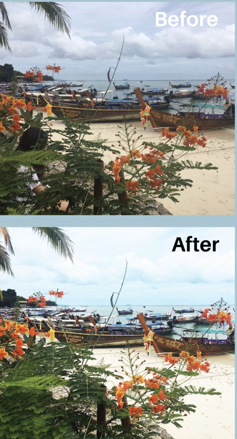 Before and After Photo Edition example